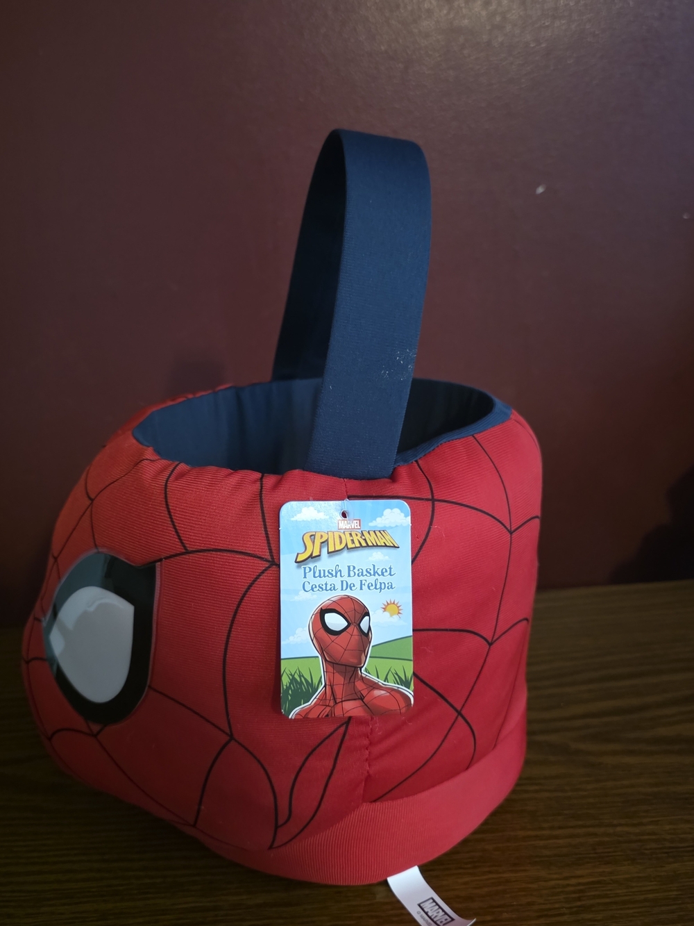 Ruz Spider-Man Plush Basket w/ Handle, Red/Blue/Black/White Halloween Easter - Picture 2 of 9